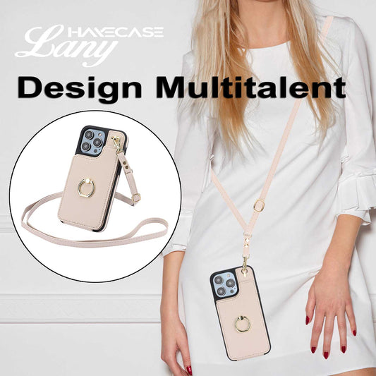 Hayecase Lany,  Multifunktions-Smartphone-Hülle mit Kartenetui, Ringhalter & Lanyard zum umhängen